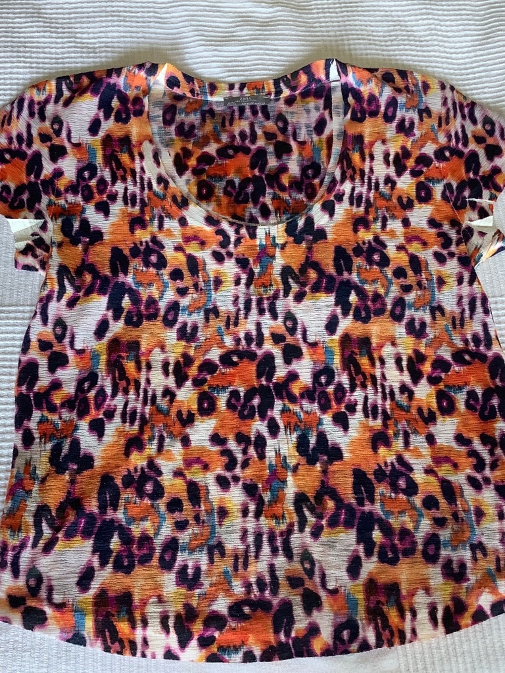 ZARA W&B Collection Short Sleeve Multicolor T Shirt